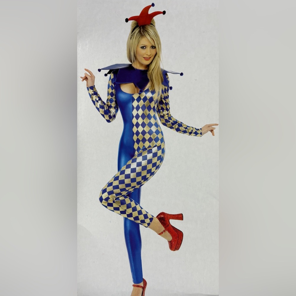 Blue and Gold Harlequin Jumpsuit